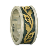 Wide Bordered Flores Wedding Ring (SGS)